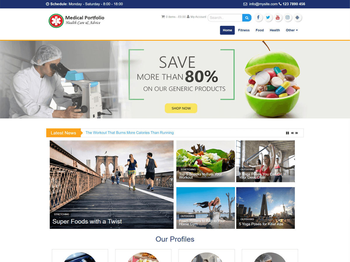 Medical Portfolio主题汉化包