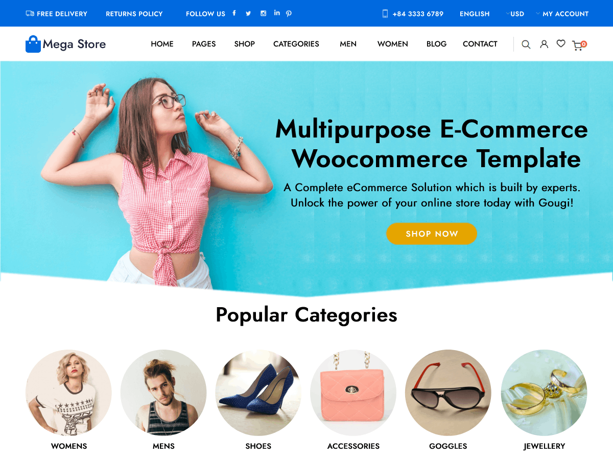 Mega Store Woocommerce主题汉化包