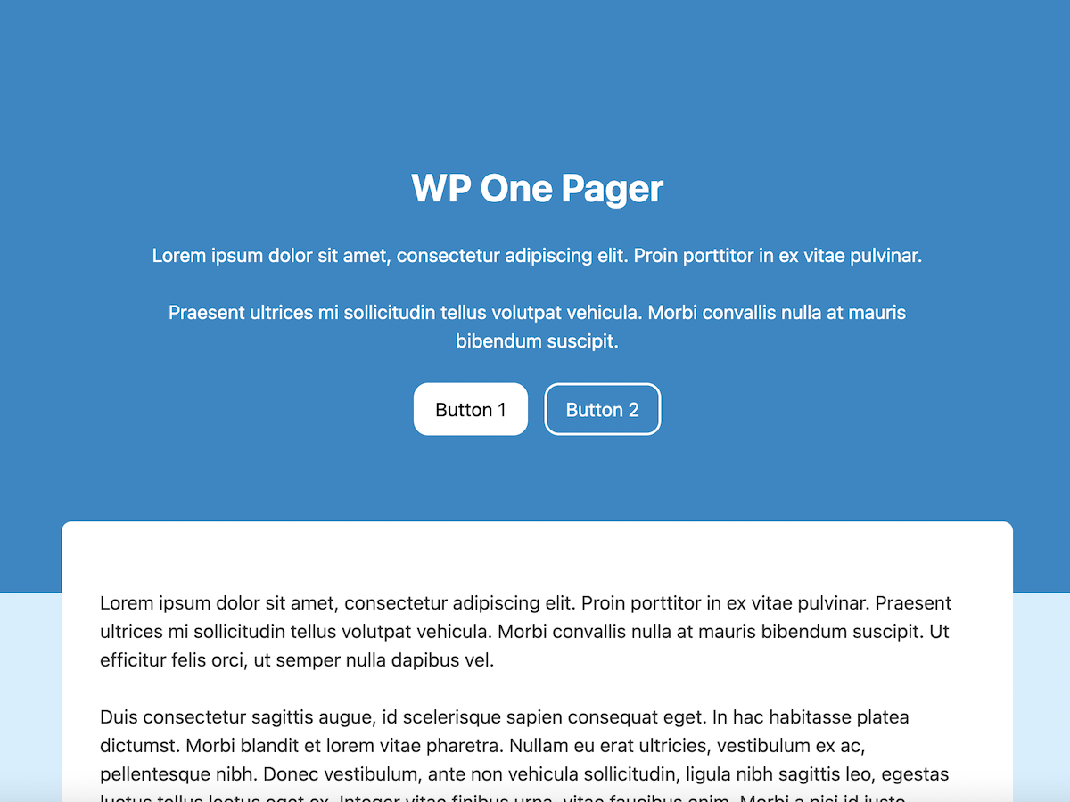 WP One Pager主题汉化包