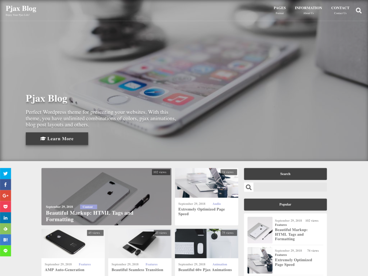 Pjax Blog主题汉化包