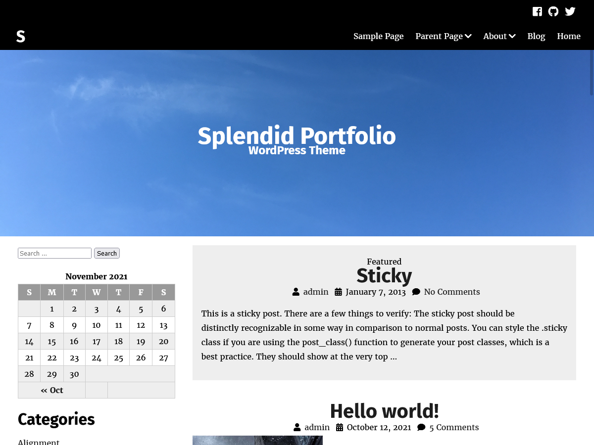 Splendid Portfolio主题汉化包