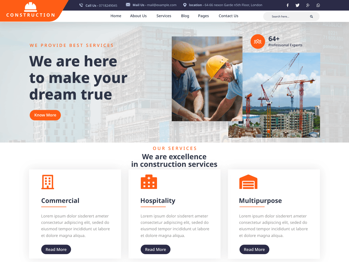 Construction Services Company主题汉化包