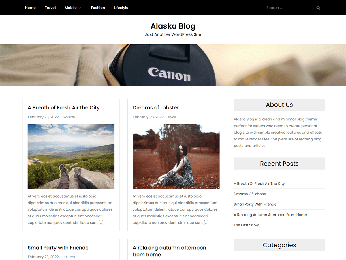 Alaska Blog主题汉化包